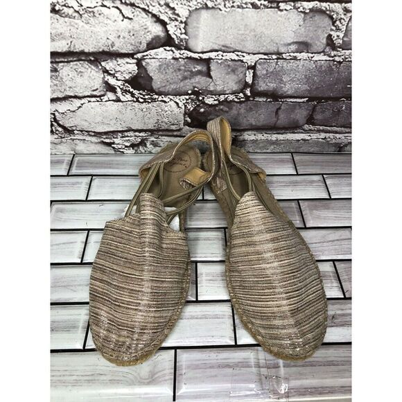 Toni Pons Origens Norma Beige Shimmer Wedge Espadrille Sandals Women Sz 40EU/9.5 - Picture 3 of 16